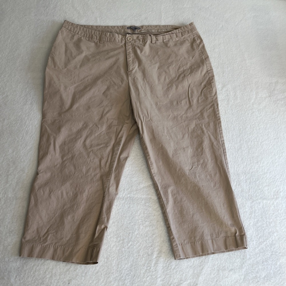 Jessica London‎ Capri 22w Beige Pull-on Elastic Waistband Pants